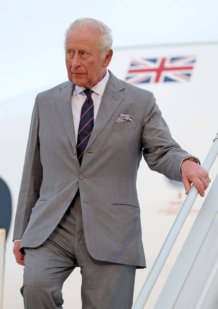 King Charles III arrives at L.F. Wade International Airport following the three day State Visit of King Charles III and Queen Camilla to the United States of America, on April 30, 2026 in Hamilton, Bermuda