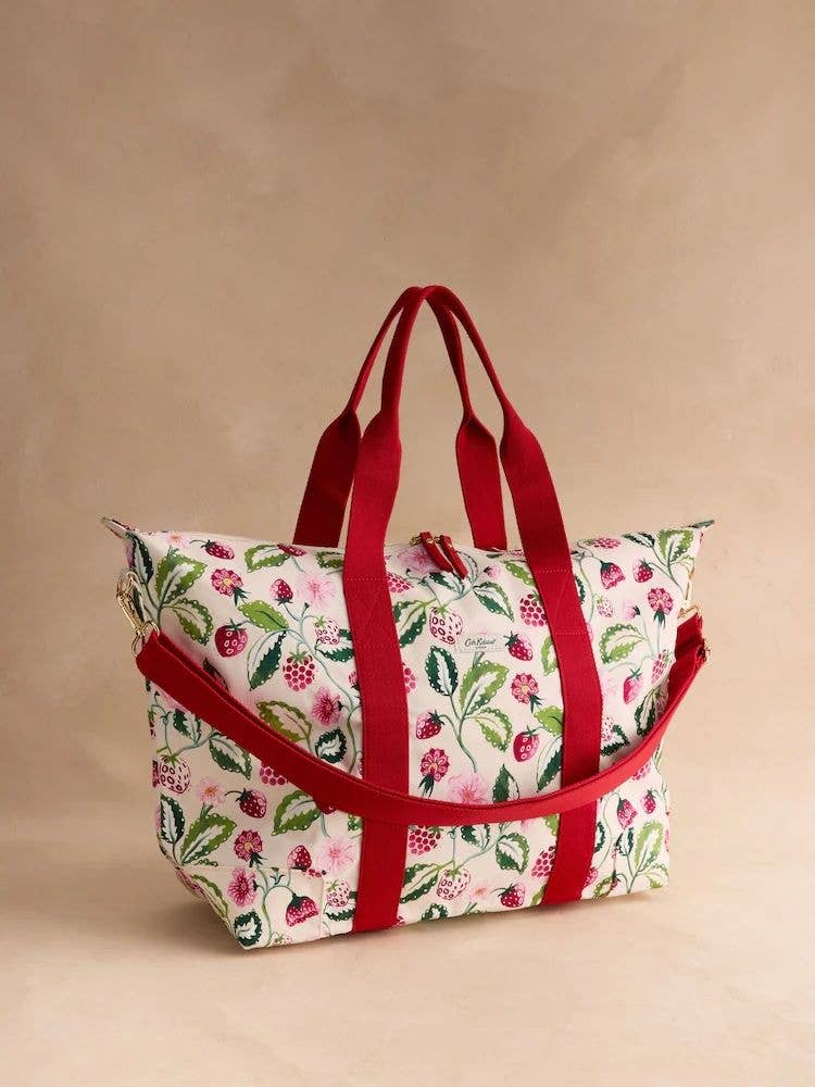 Cath Kidston Pink Raspberry Print Overnight Weekender Bag